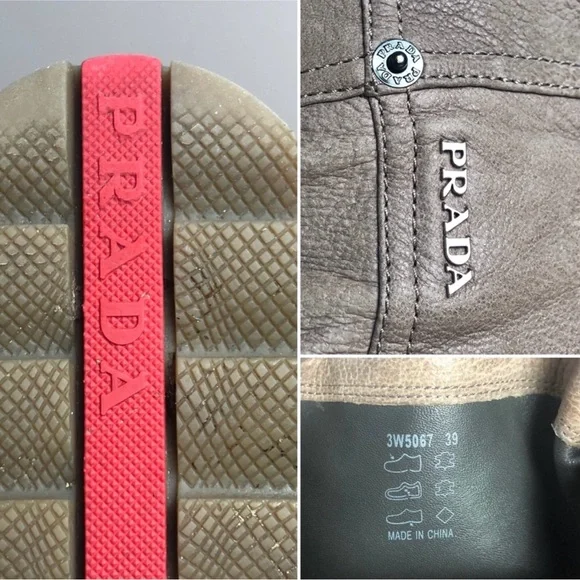 EUC taupe slouchy Prada flat calfskin boots 39 / 8 - Picture 14 of 16